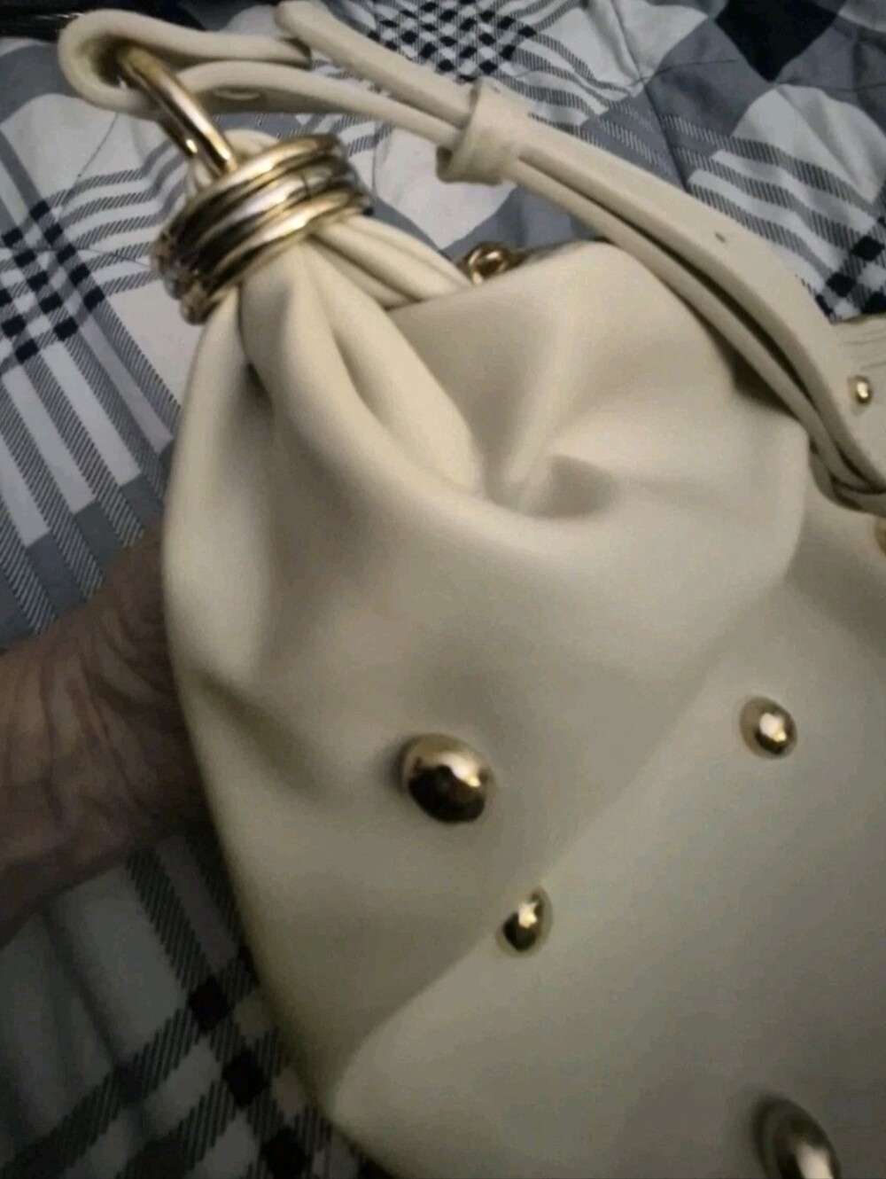 Urban Expressions Bianca High Quality Vegan Leather Hobo Shoulder Bag Cream - Picture 9 of 16
